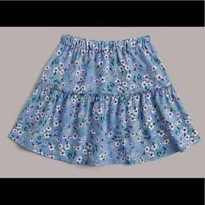 blue floral summer skirt